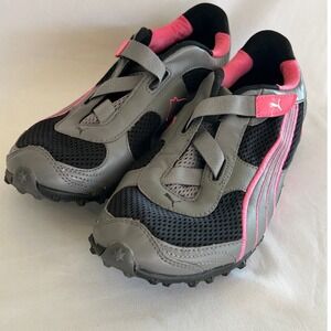 Puma Cross Country Running Shoes Grey Black Pink 183926-04 Womens 8.5
